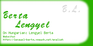 berta lengyel business card